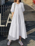 Retro Casual Puff Sleeves High Waist Mini A-Line Dresses